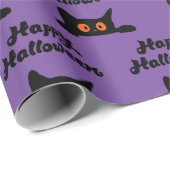 Spooky zwarte kat naadloos Halloween inpakpapier (Rol Hoek)