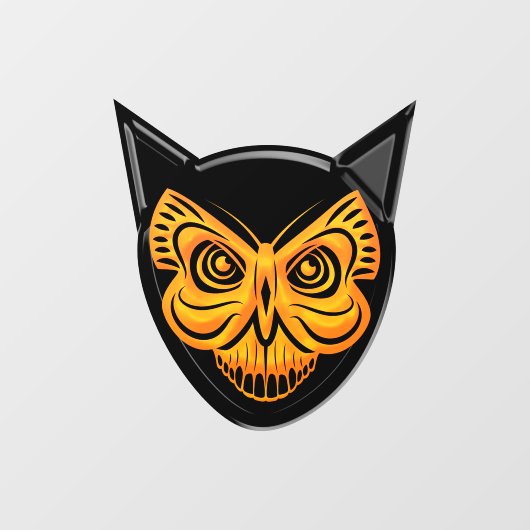 Spooky zwarte kat vlinder schedel raam vastklampen raamsticker (Vel)