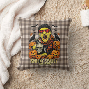 Spookybizon - Grappige Zombie Halloween Decoratie Kussen