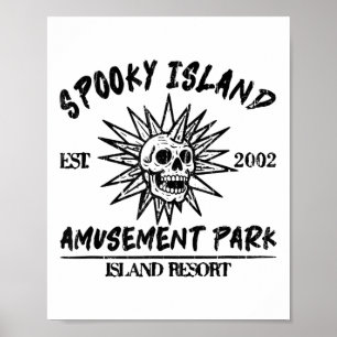 Spookyeiland Pretpark, Disco Schedel, Halloween Poster