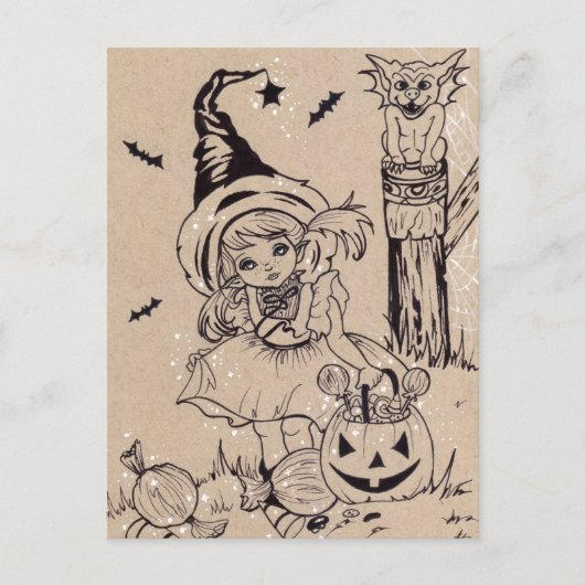 Spookylicious Snoep Halloween Briefkaart (Voorkant)