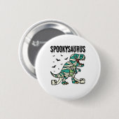Spookysaurus Halloween Dinosaur T-Rex Ronde Button 5,7 Cm (Voorkant /achterkant)