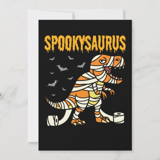 Spookysaurus Halloween Spooky T Rex Dinosaurus Kaart (Voorkant)