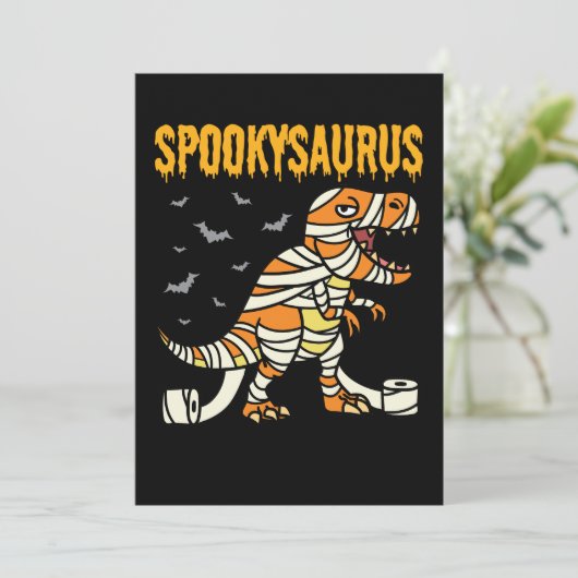 Spookysaurus Halloween Spooky T Rex Dinosaurus Kaart (Staand voorkant)