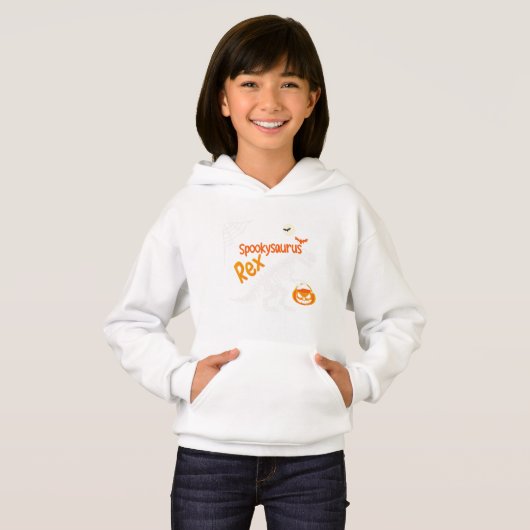 Spookysaurus Rex Halloween Hoodie | Schattigee T-R (Voorkant volledig)
