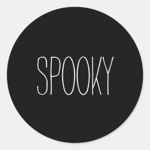 Spookzwart en wit Halloween handgeschreven Ronde Sticker
