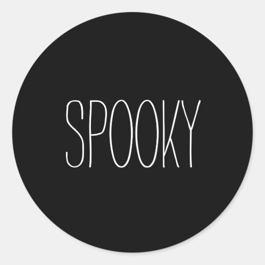 Spookzwart en wit Halloween handgeschreven Ronde Sticker (Voorkant)