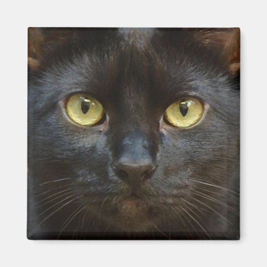 Spookzwarte kat magneet (Voorkant)