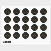 Spookzwarte kat ronde sticker (Vel)