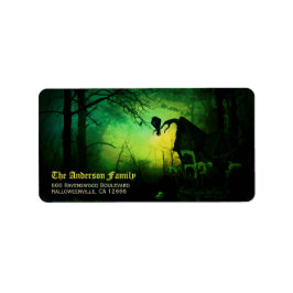 Spookzwarte Raaf Halloween Retouradres Etiket
