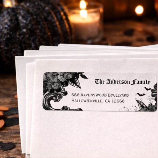 Spookzwarte Raaf Halloween Retouradres Sticker