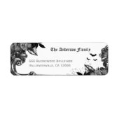 Spookzwarte Raaf Halloween Retouradres Sticker (Voorkant)