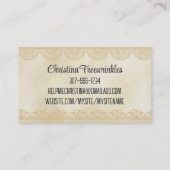 Spool van thread- en knoppen met naaigarenkaart visitekaartje (Achterkant)