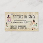 Spool van thread- en knoppen met naaigarenkaart visitekaartje (Voorkant)