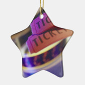 Spool van tickets keramisch ornament (Links)