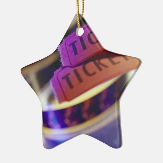 Spool van tickets keramisch ornament (Links)