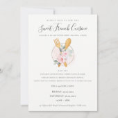 Spoon Fork Floral Bakery Cooking Class Invite Bedankkaart (Voorkant)