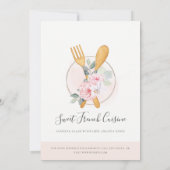 Spoon Fork Floral Bakery Cooking Class Invite Bedankkaart (Achterkant)
