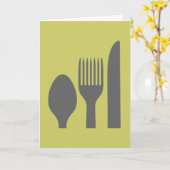 Spoon Knife Fork Graphic Kaart (Gele Bloem)