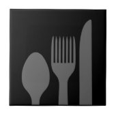 Spoon Knife Fork Graphic Tegeltje (Voorkant)