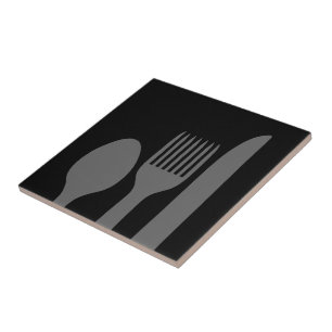 Spoon Knife Fork Graphic Tegeltje