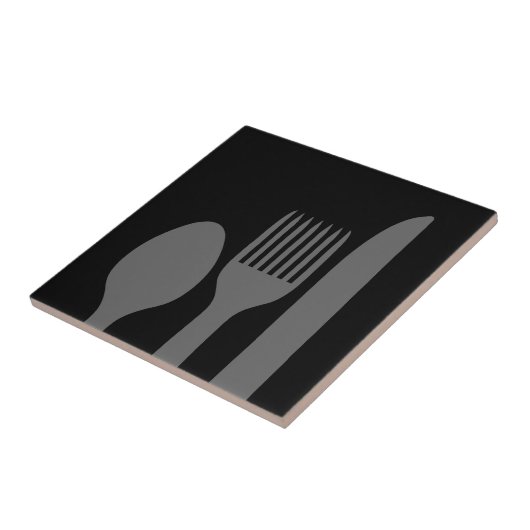 Spoon Knife Fork Graphic Tegeltje (Zijkant)