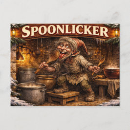 Spoon Licker Icelandic Yule Lad postcard  Briefkaart