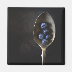 "SPOON OF BLUEBERRIES" FOOD REFRIDGERATOR MAGNET