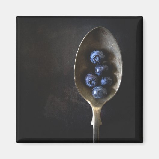 "SPOON OF BLUEBERRIES" FOOD REFRIDGERATOR MAGNET (Voorkant)