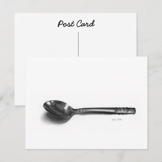 Spoon pencil drawing postcard briefkaart (Voorkant / Achterkant)