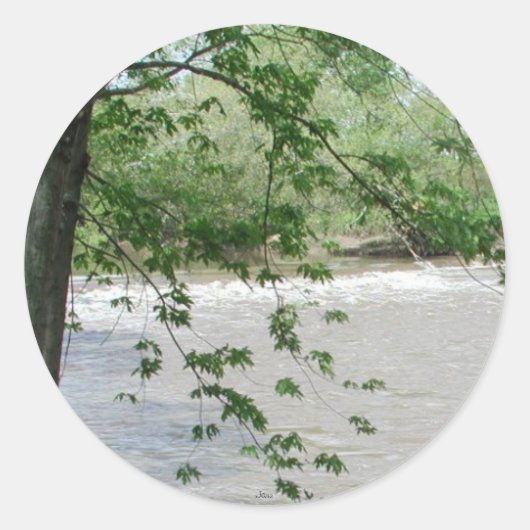 Spoon River Dam Ronde Sticker (Voorkant)