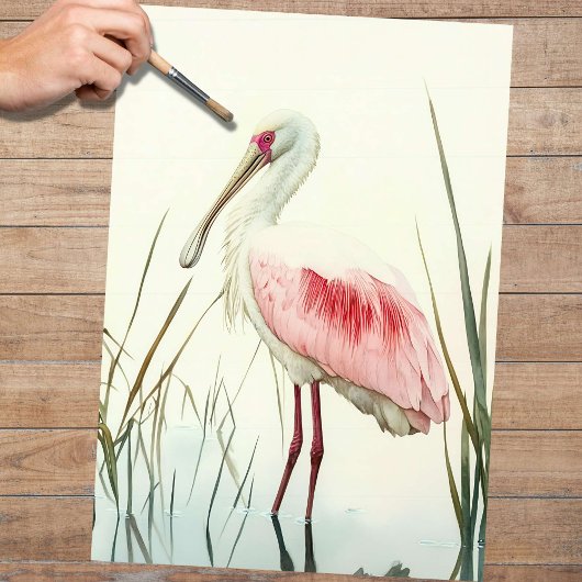 Spoonbill 2 Decoupage Papier