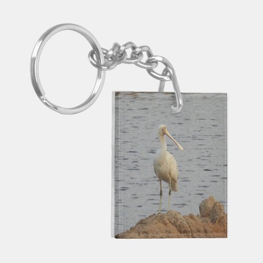 Spoonbill Bird Sleutelhanger (Voorkant Links)