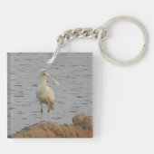 Spoonbill Bird Sleutelhanger (Achterkant)