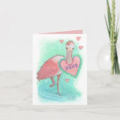 Spoonbill Bird Valentijn Card Kaart (Voorkant)