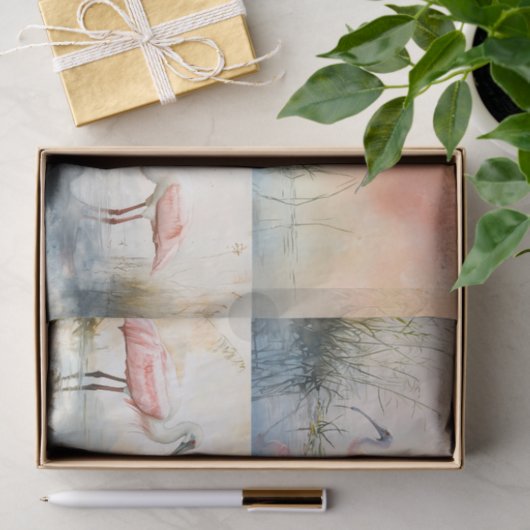 Spoonbill Collage 1 Decoupage Papier (Geschenk)