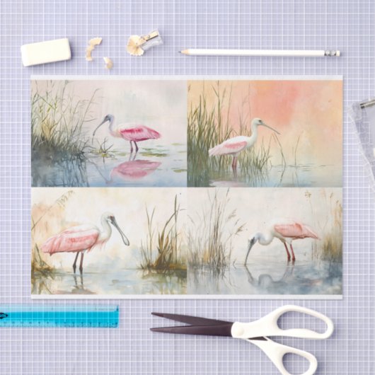 Spoonbill Collage 1 Decoupage Papier (Craft)