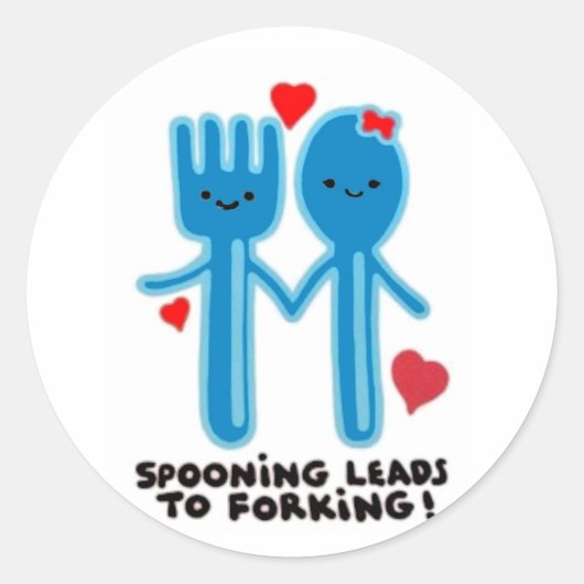 SPOONEN LEIDEN TOT VERVORMING RONDE STICKER (Voorkant)