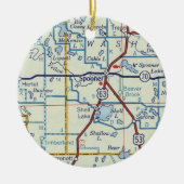 Spooner WI-kaart Keramisch Ornament (Voorkant)