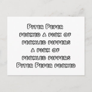 Spoonerized Tongue Twisters - Peter Piper Briefkaart