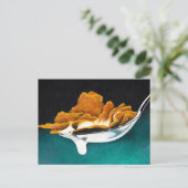 Spoonful of Cereal and Milk Painting Post Card Briefkaart (Staand voorkant)