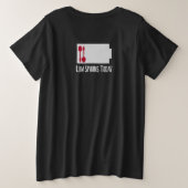 Spoonie Batterijmeter - Lage Spoons tegenwoordig S Grote Maat T-shirt (Design achterkant)