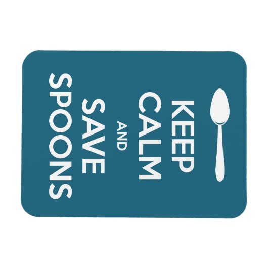Spoonie-Keep Calm en Spaar Lepels magneet (Horizontaal)