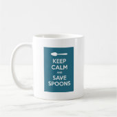 Spoonie-Keep Calm en spaar Spoons-Chronische Onluc Koffiemok (Links)
