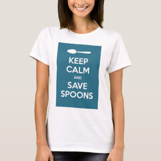 Spoonie-Keep Calm en spaar Spoons-Chronische Onluc T-shirt