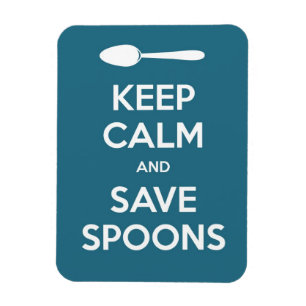 Spoonie-Keep Calm en Sparen Spoons magnet Magneet