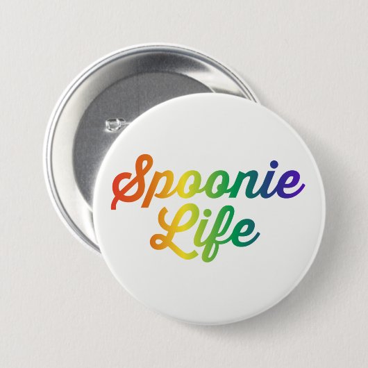 Spoonie Life Button (regenboog) (Voorkant /achterkant)