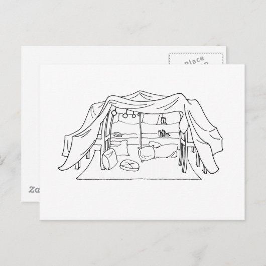 Spoonie-Pillow/Blanket Fort-Chronic Illness Briefkaart (Voorkant / Achterkant)