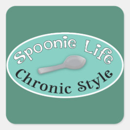 Spoonie Style - Diner Green Vierkante Sticker