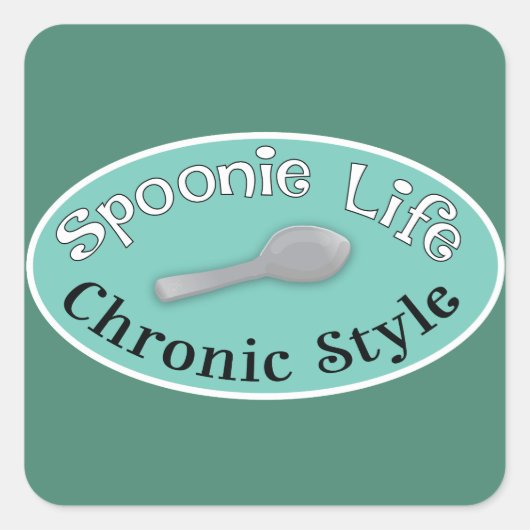 Spoonie Style - Diner Green Vierkante Sticker (Voorkant)